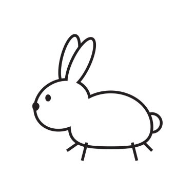 Mutlu Çin yeni yılı tebrik kartı 2023, şirin tavşanlı. Hayvan bayramı çizgi film karakteri. Tavşan simgesi vektörü. Tavşan simgesi.