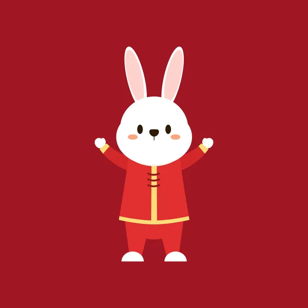 Happy Chinese New Year Greeting Card 2023 Cute Rabbit Animal — Vector de stock