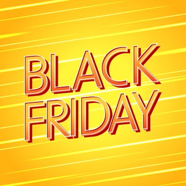 Kara Cuma indirimli düz vektör çizimi.