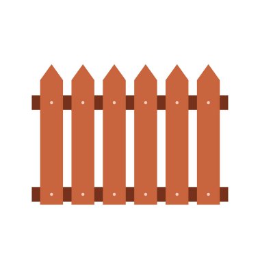 Tahta çit. Çit. Çit Vektörü çizimi. Beyaz zemin üzerinde ahşap çit.