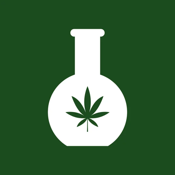 Bottle Medical Marijuana Vector Green Background Marijuana Medical — Vector de stock