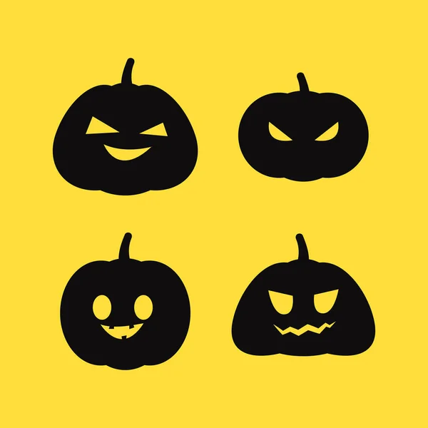 Evil Pumpkin Illustration Vector Yellow Background — Image vectorielle