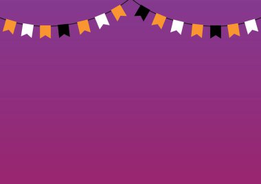 Cadılar Bayramı parti bayrakları ve parti konfetileri. Cadılar Bayramı çerçevesi.