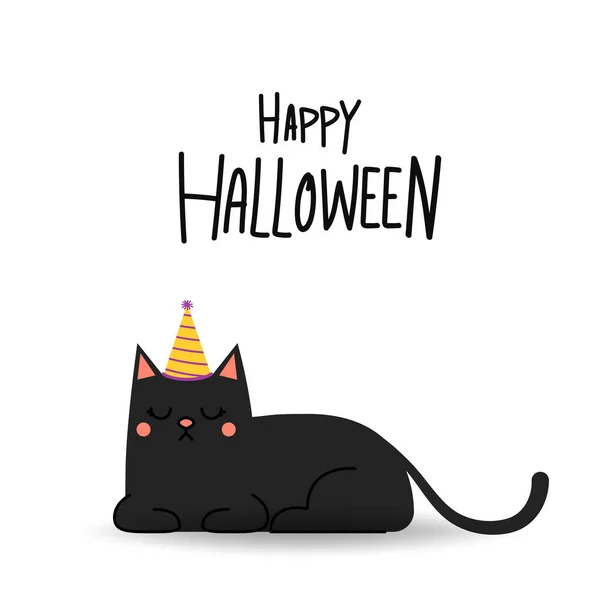 Black Cat Banner Black Kitten Funny Cute Kawaii Cartoon Baby — 스톡 벡터