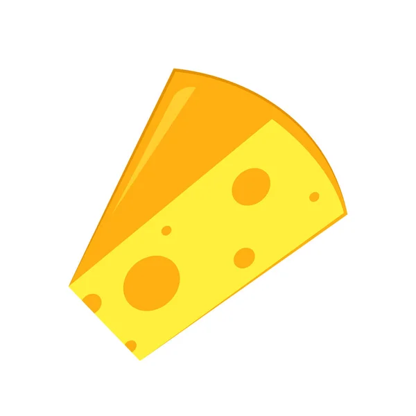 Cheese Cartoon Cheese Vector Isolated White Background — Vetor de Stock