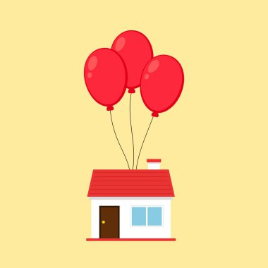 Balloon home vector. free space for text. wallpaper. background. business vector.
