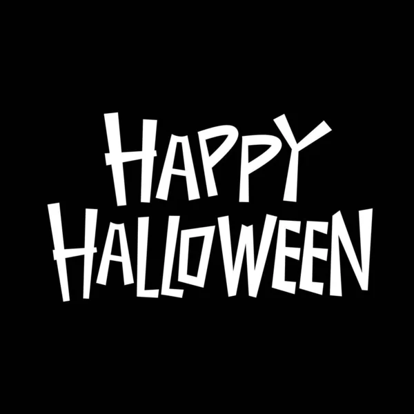 Happy Halloween Text Banner Happy Halloween Text Design Black Background — 图库矢量图片