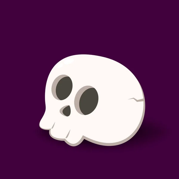 Skull Cartoon Vektor Halloween Auf Dem Hintergrund Vektorillustration — Stockvektor