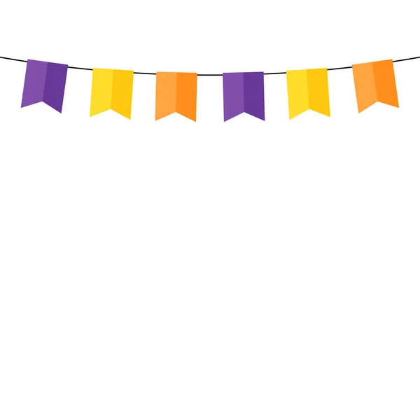 Halloween Party Flags Party Confetti Halloween Frame — Archivo Imágenes Vectoriales