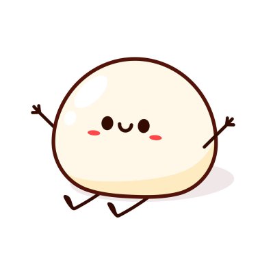 Mochi ikon vektörü. Mochi logo tasarımı. Japon pirinç tatlısı.