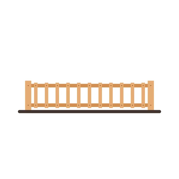 Wooden Fence Fence Hedge Vector Illustration Wooden Fence White Background — Vector de stock