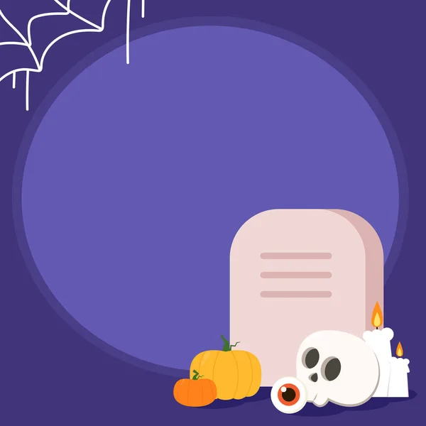 Halloween Party Invitation Card Funny Skull Vector Illustration Halloween Background — ストックベクタ