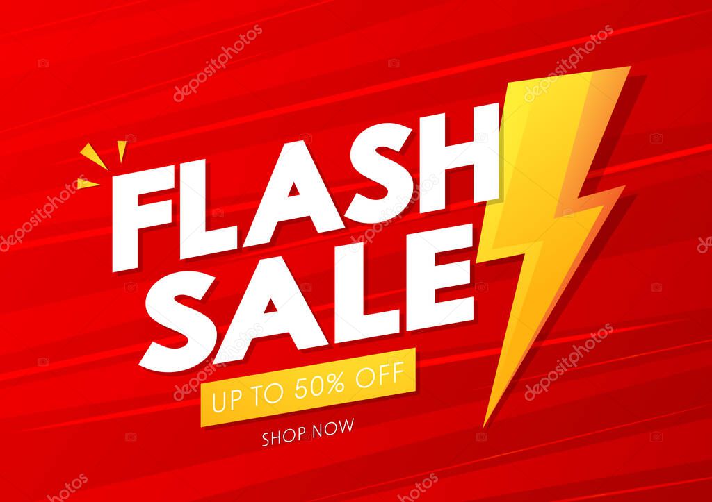 Flash sale banner design. Flash sale poster.