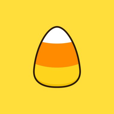 Cadılar Bayramı mısır şekeri ikonu. Cadılar Bayramı mısır şekeri izole bir arka plan. Vektör illüstrasyonu