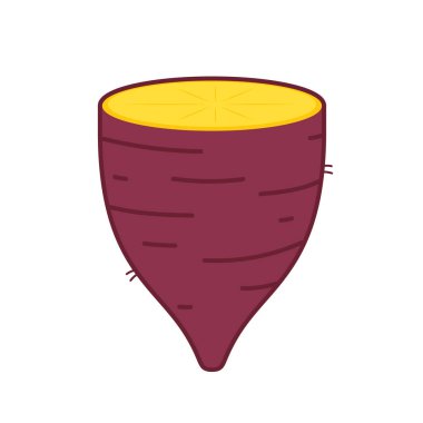 Kızarmış tatlı patates. Beyaz arka planda kızarmış tatlı patates. Japon Tatlı Patates.