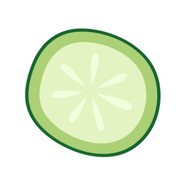 Salatalık dilimi ikonu. Salatalık vektörü.