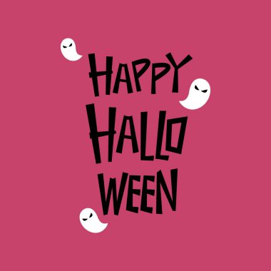 Mutlu Cadılar Bayramı yazılı afişleri. Mor arkaplanda Mutlu Cadılar Bayramı metin tasarımı.