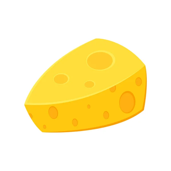 Cheese Cartoon Cheese Vector Isolated White Background — 스톡 벡터