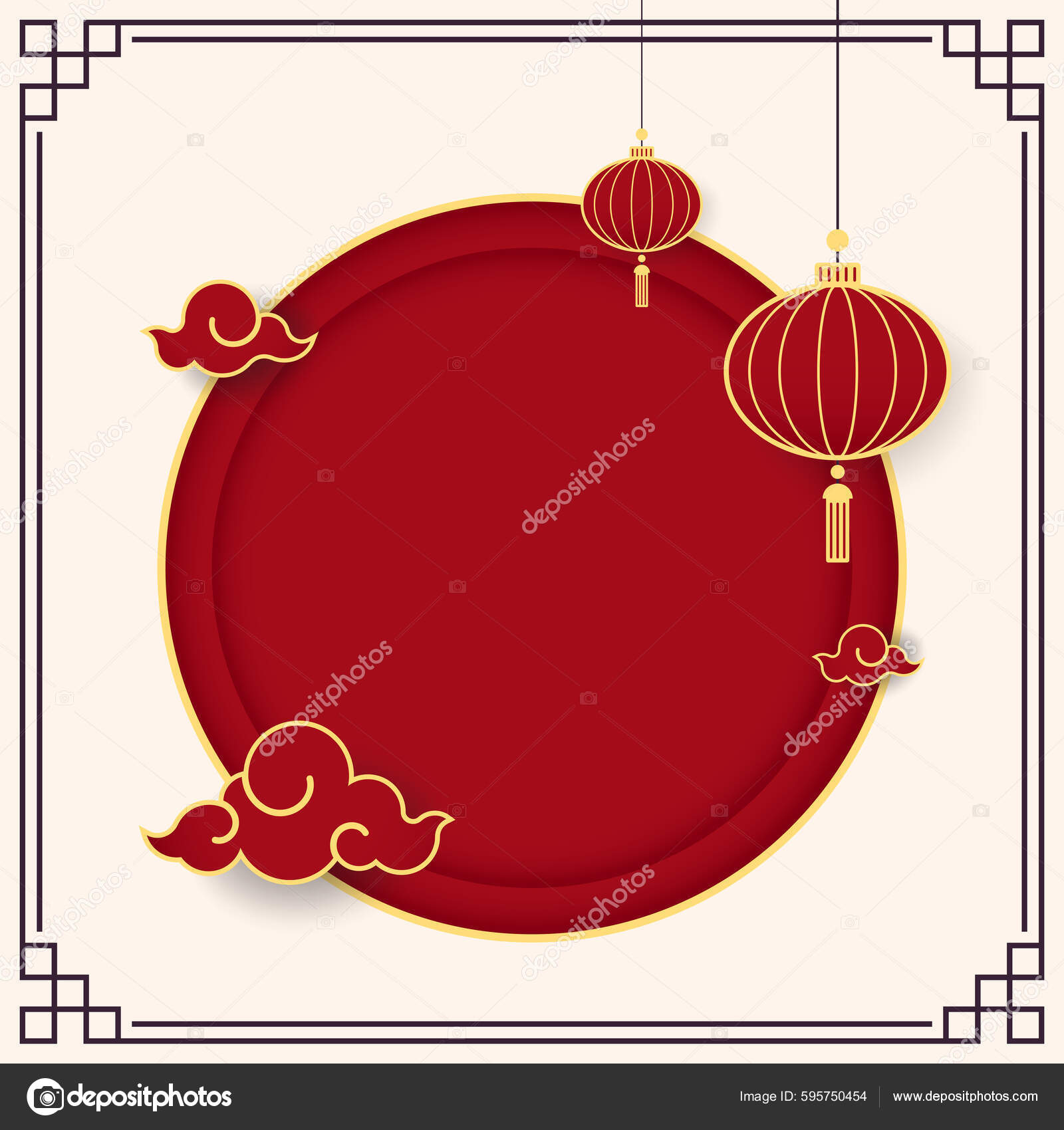 Happy Chinese New Year 2023 Chinese New Year Banner Circle Stock Vector by  ©jumpingxiii@ 595750454