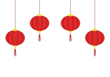Çin yeni yıl posteri. Duvar kağıdı. Metin için boş alan. Çin lambası vektörü.