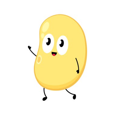 Soya fasulyesi vektörü. Soya fasulyesi karakter tasarımı.