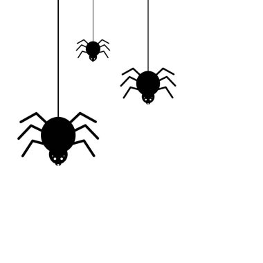 Black Spider on white background. Spider in Hallowenn day. Funny spider cartoon design.