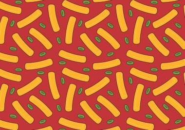 Tteokbokki Noodle vektörü. Kore yemeği. Baharatlı pirinç keki. Baharatlı pirinç keki desenli duvar kağıdı.