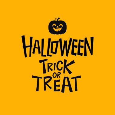 Happy Halloween text banner. Happy Halloween text design on orange background. Pumpkin, Bat and Spider in Halloween day.