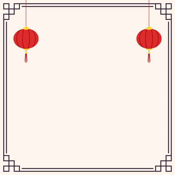 Chinees Nieuwjaars Poster Behang Vrije Ruimte Voor Tekst Chinese Lamp — Stockvector