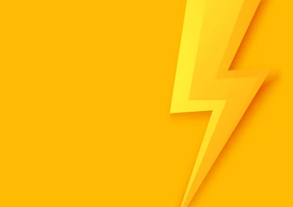 Thunder Yellow Background Thunder Flash Thunder Symbol — Archivo Imágenes Vectoriales