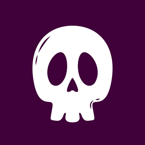 Черный Череп Фиолетовом Фоне Значок Черепа Икона Хэллоуина — стоковый вектор
