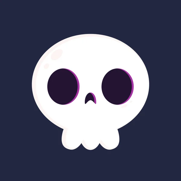 Black Skull Dark Blue Background Skull Icon Halloween Icon — Stockvektor