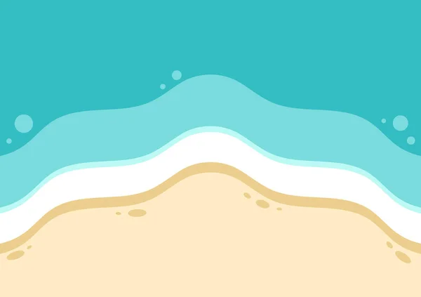 Sea Waves Sandy Tropical Beach Summertime Beach Layer Color Background — Stock Vector