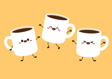 Coffee cup vector. Coffee cup logo design. white coffee cup.