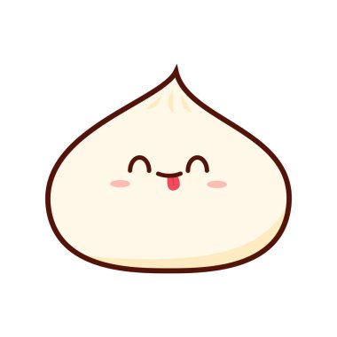 Buharda pişirilmiş çizgi film vektörü. Güzel 