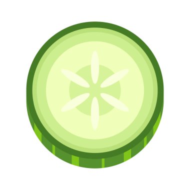 Salatalık dilimi ikonu. Salatalık vektörü.