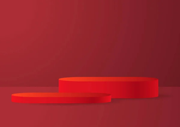 Rött Podium Det Röda Rummet — Stock vektor