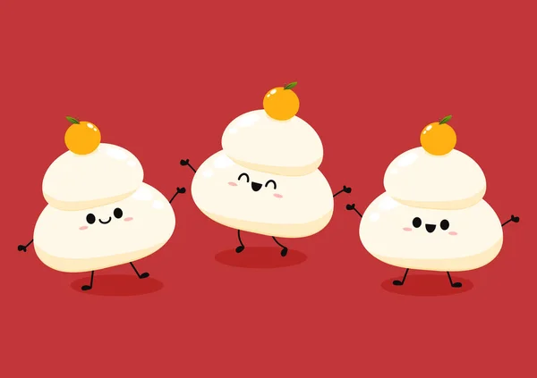 Japanese New Year Kagami Mochi Rice Cake Illustration Material Kagami — 스톡 벡터