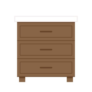 Chest of drawer vector. Chest of drawer on white background.