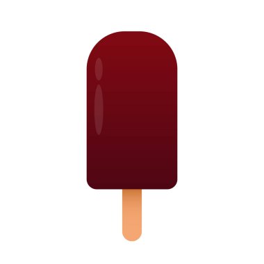 Çukulatalı dondurma çubuk vektör üzerinde. Beyaz zemin üzerinde izole edilmiş (bütün ve dolgu ile ısırılmış).