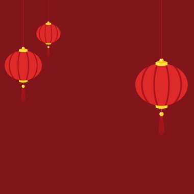 Chinese new year poster. wallpaper. free space for text. Chinese lamp vector. Chinese frame.