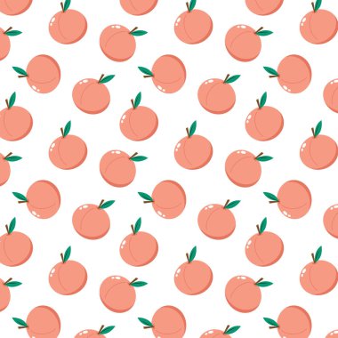 Şeftali vektörü. Şeftali desenli duvar kağıdı. arkaplan.