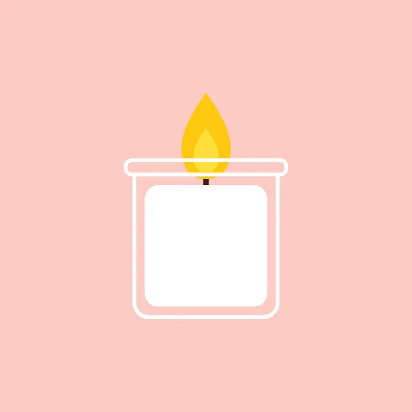 White Candle Glass Bottle Candle Vector — 스톡 벡터