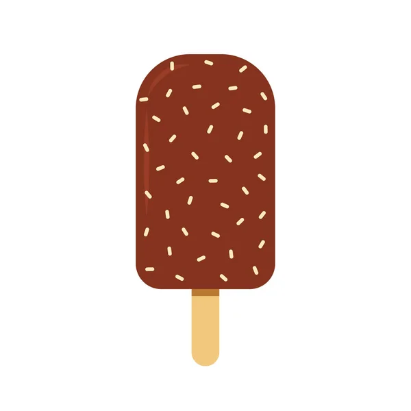 Chocolate Popsicle Stick Vector Whole Bitten Filling Isolated White Background — Stock vektor
