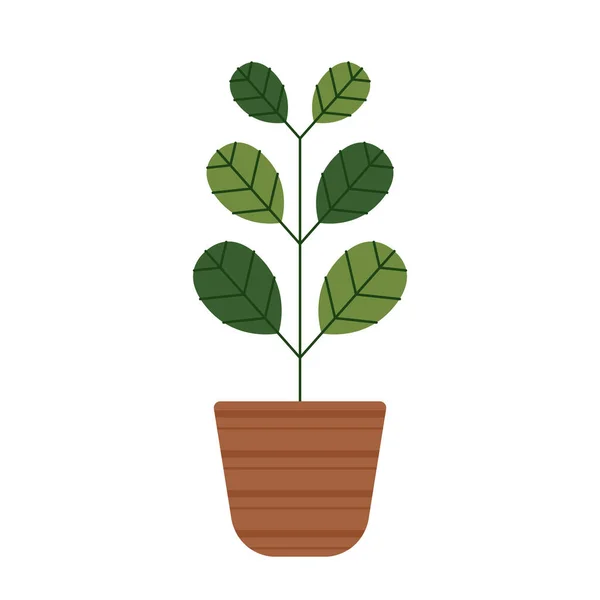 Plantas Vetor Panela Plantas Ícone Pote Plantas Desenhos Animados — Vetor de Stock