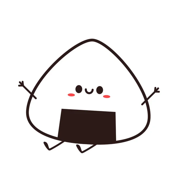 Onigiri Vector Onigiri White Background Onigiri Mascot — Stock Vector