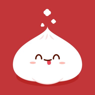 Buharda pişirilmiş çizgi film vektörü. Güzel 