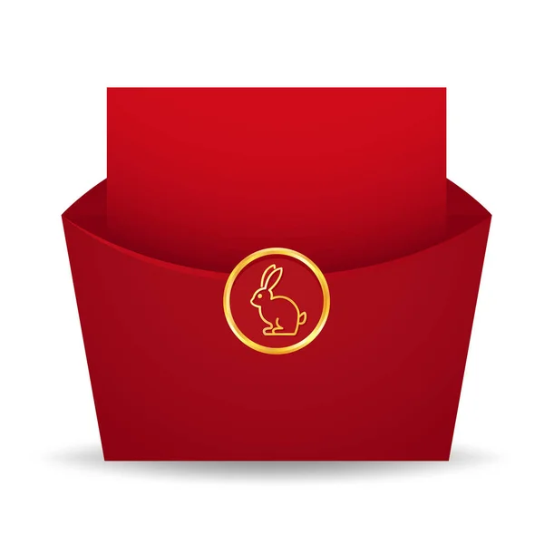 Chinese Reward Red Paper Pack Envelope Vector Happy Chinese New — ストックベクタ