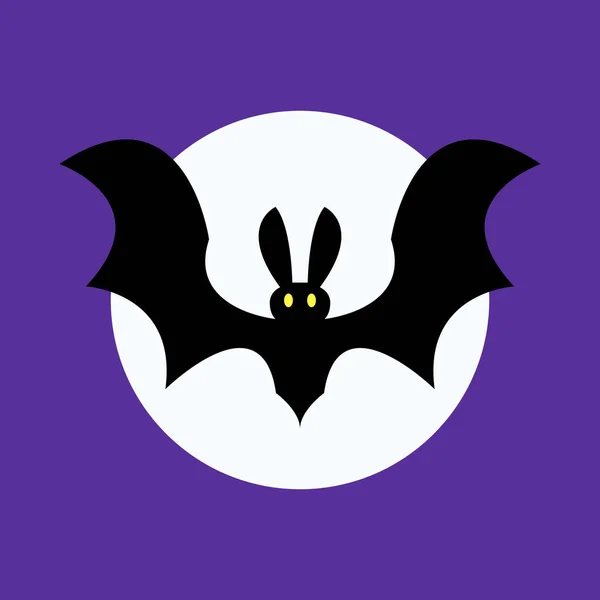 Halloween Banner Vector Halloween Background Illustration Flying Bats Moon White — Stock Vector