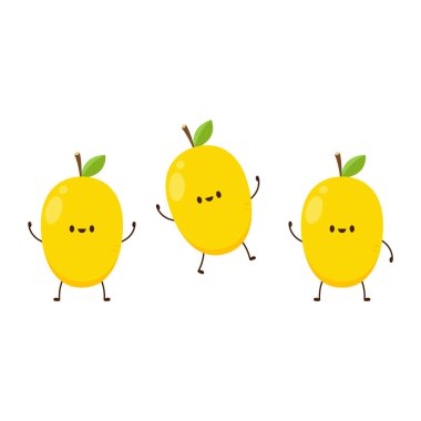 Mango character design. Mango vector on white background.